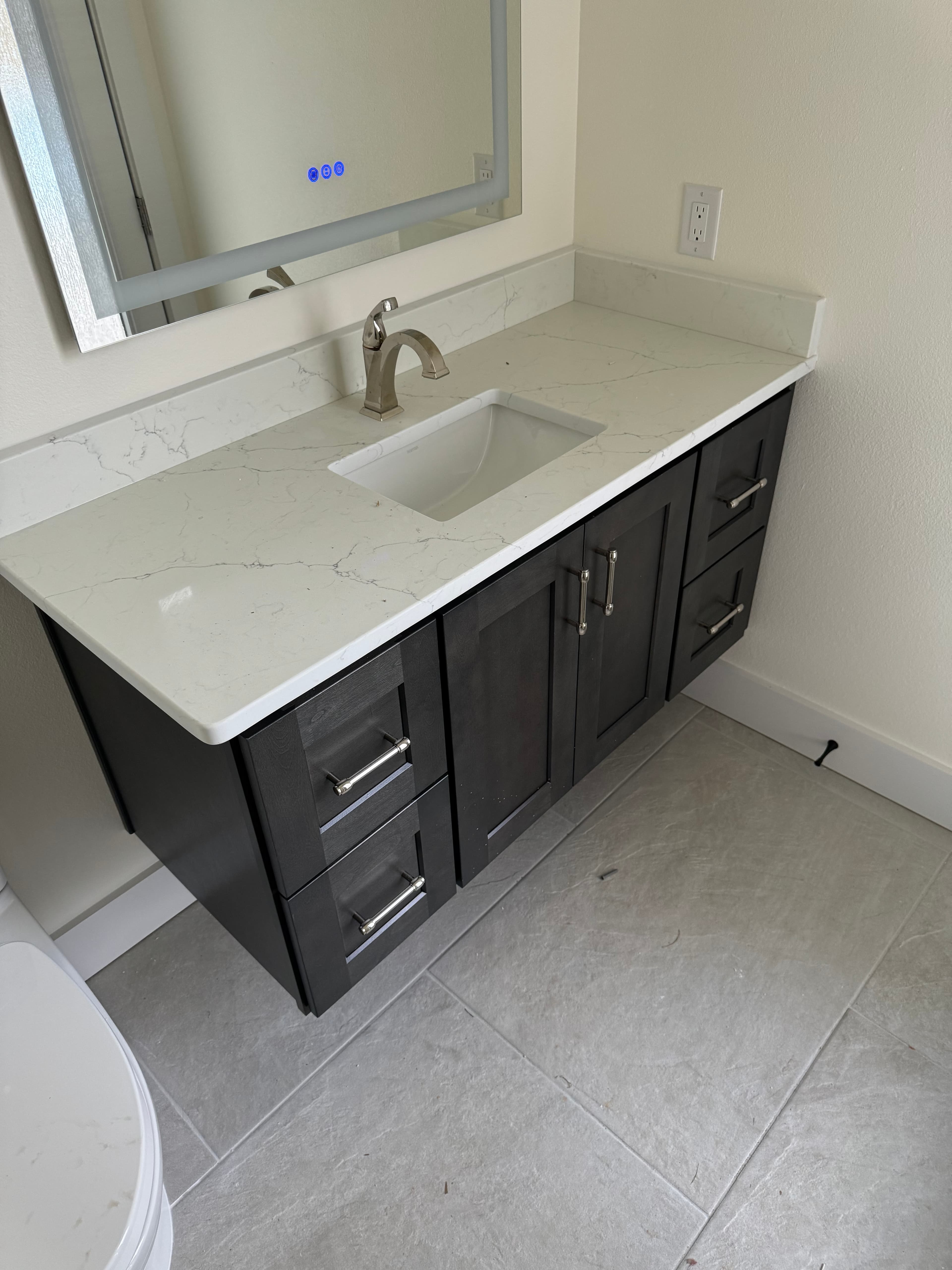 Vanity cabinet detail