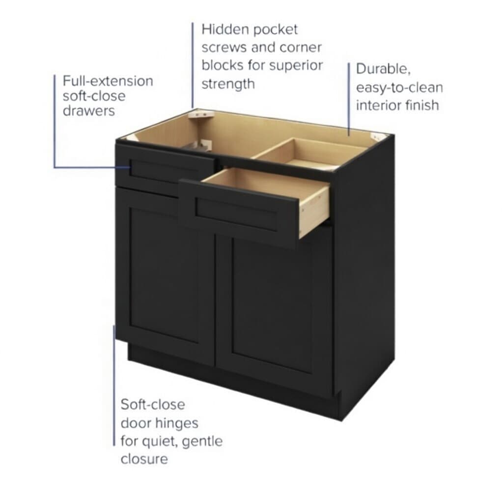 BLACK SHAKER CABINET