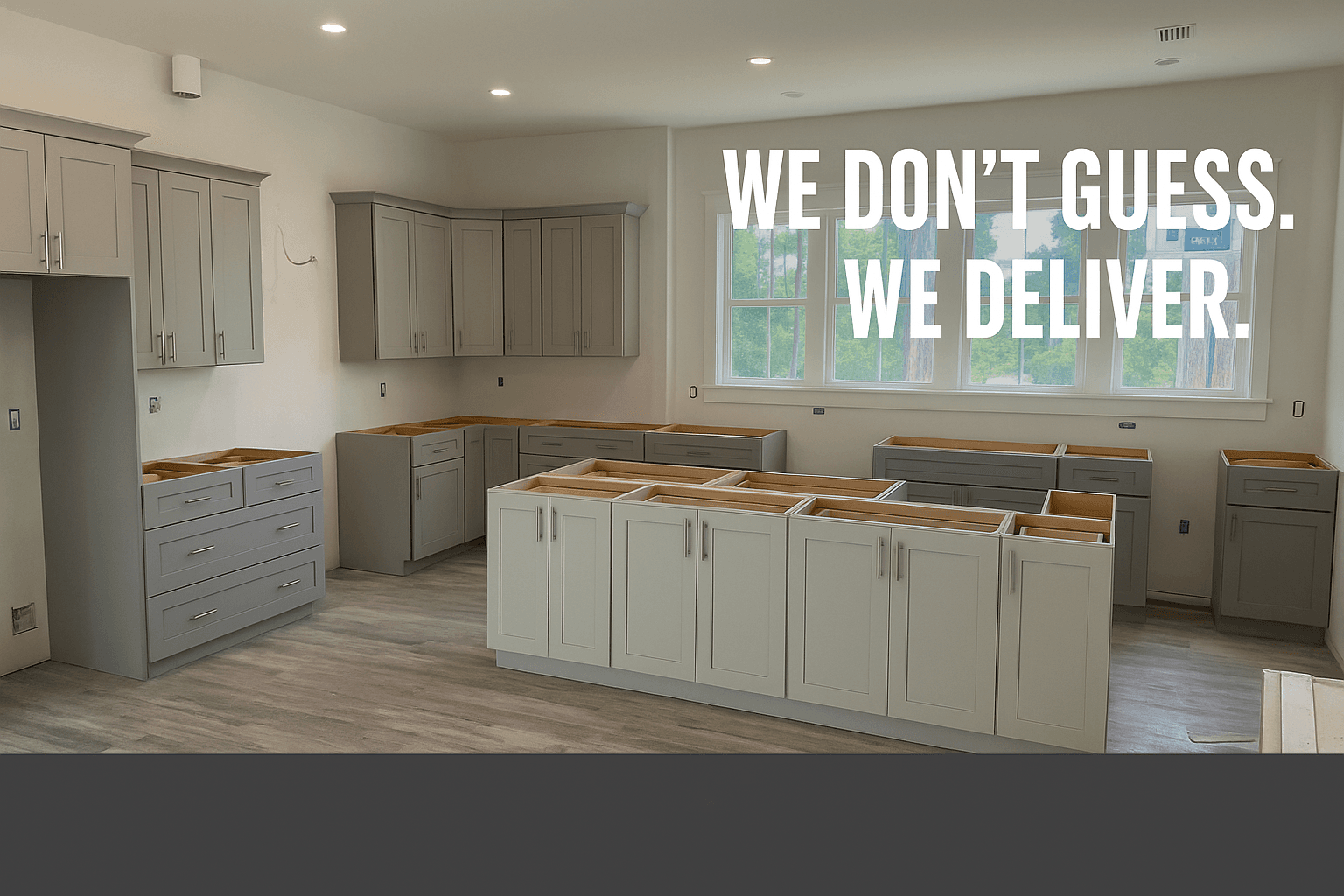 Install with confidence — every cabinet mapped and measured before delivery